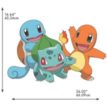 Roommates - Stickers repositionnables - Pokémon - Carapuce, Dracaufeu, Bulbizarre