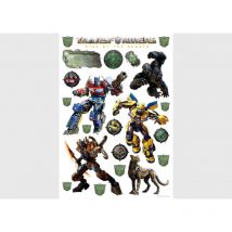 Stickers - Transformers avec Optimus Prime et les Decepticons - 1 planche 42,5x65 cm