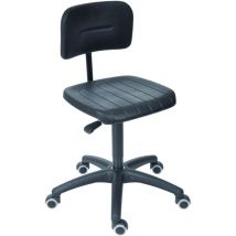Stier - Arbeitsstuhl mit Doppelrollen, höhenverstellbare Sitzhöhe 470-660 mm, geformter, PU-Sitz und pendelt gelagertes Rückenteil