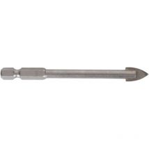 Stier - Fliesenbohrer 8 mm Größe, 1/4 Zoll Bit hex Sechskant, Härtewert 89HRA, YG6X-Metall, für (Schlag-)Bohrmaschine und Akkuschrauber, Viertel-Zoll