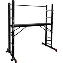 Gerüst-Arbeitsbühne 2x 6, bis 150 kg belastbar, din en 131, Mehrzweckleiter, Arbeitsbühne, Arbeitsgerüst, Treppengerüst, platzsparend und rollend,