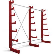 Stier - Kragarmregal einseitig 2 Felder mit 6 absteigenden Ebenen 2600x2000x500mm feuerrot