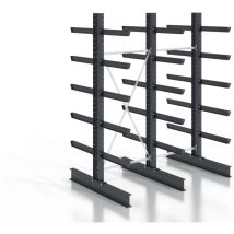 STIER Kragarmregal schraubbar doppelseitig 2 Felder mit 5 Ebenen 2560x2530x400mm