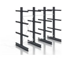 Kragarmregal schraubbar doppelseitig 3 Felder mit 3 Ebenen 3840x2550x800mm - Stier