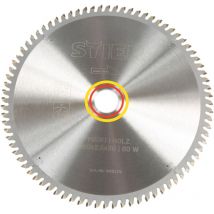 Profi Kreissägeblatt, für Kapp- und Gehrungssägen, Holz, 260x2,5x30, 80 Wechselzähne, gehärtet, -5° neg. Spanwinkel - Stier