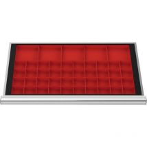 STIER Schubladeneinteilung Kleinteilekästen BLH 100 mm Innenmaß 800x450 mm 40 KTK 75x75 mm