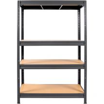 Schwerlast-Fachbodenregal, Fachlast 600kg, Feldlast 1600kg, HxBxT 1770x1200x600 mm, 4 Böden, Stahlgestell - Stier