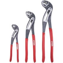 Zangensatz WaPu+, Größen 180 mm, 240 mm, 300 mm, 3-teilige Wasserpumpenzangen, optimal für Halte-, Greif- und Biegearbeiten, vielseitig einsetzbar