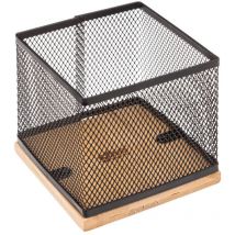 Schreibtisch-Organizer, Bambus/Metall, 10 x 10 x 10 cm