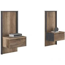 Miroytengo - Stile industriale di messita notturna Ottawa in Ahe e Black Oak Color Steam Design moderno