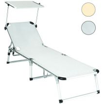 Lettino in alluminio con parasole rodi