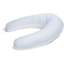 Stillkissen Schwangerschaftskissen blau zum schlafen erwachsene mit Bezug aus Baumwolle für Mutter und Baby – 160 cm