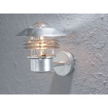 Moderne Außen Wandlaterne modena stehend, Stahl Silber, Höhe 23cm