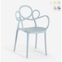 Ahd Amazing Home Design - Stilvoller moderner Designstuhl aus Polypropylen mit Armlehnen Derby - Hellblau