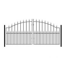 Stirling Scroll Double Driveway Gate - Solid Steel - Fits Gap of 2743 mm x 914 mm High - Electro Galvanised/Black Powder Coated