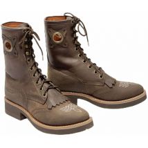 Stivale western alti modello Lacer 564 in cuoio ingrassato con frange e lacci: 46
