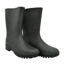 Stivali 'Tronchetto' n. 42 - Colore Verde In Pvc. Suola Nera Carrarmato.