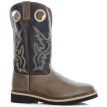 Protech - Stivali western in cuoio ingrassato lavorato modello buckaroo: 43