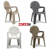 Scab Giardino - Sedia Da Esterno Giardino Poltrona Intrecciata Impilabile Resina Braccioli Scab - Colore Principale: Bronzo - Set: 10 Sedie