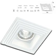 Stock Portafaretto In Gesso Ceramico Spirale 120x120mm 35w Gu10 Ip20