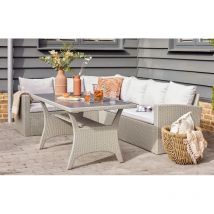 Out&out Original - Mint Essentials Stockholm Outdoor Lounge Set- 5 Seats Removable Cushions Garden Rattan- Grey