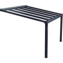 Pergola à adosser en aluminium gris et polycarbonate Stockholm 3.4 x 3.7 m