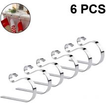 Stocking Hangers for Mantel Set of 6, Christmas Stocking Holders Hooks Fireplace Mantel Hangers Metal Hanging Clips for Christmas Party Decoration