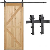 Quincaillerie Kit de Rail Roulettes pour Porte Coulissante Hardware pour Porte Suspendue en Bois Sliding Barn Door - 180CM