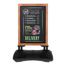 M&t Displays - Stop trottoir ardoise magnétique en bois modèle Wood WindPro (59 x 78 mm)