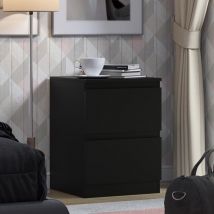 Fwstyle - Stora Modern Bedside Cabinet - Matt Black