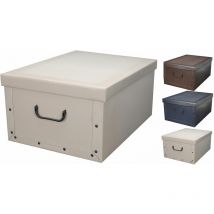 Storage Box 51x37x24 - Set de 3 - Couleur unie (crème, marron, bleu)