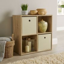 Storage Cube 4 Shelf Bookcase Wooden Display Unit Organiser Sonoma Oak Furniture
