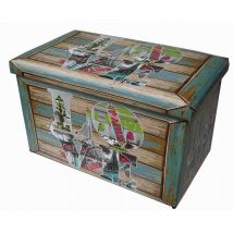 Biscottini - Storage Ottoman simili cuir rabattable