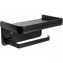 Storage Rack, Aluminum Wall Mounted Toilet Paper Holder for Bathroom and Kitchen (Black)