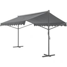 Store banne autoportant à double pente 400 x 300 x 260 cm gris foncé