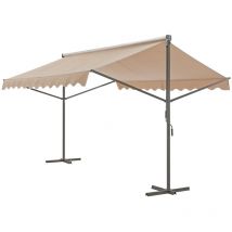 Store banne autoportant à double pente 400 x 300 x 260 cm sable