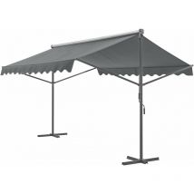 Store banne autoportant à double pente 500 x 300 x 260 cm gris foncé