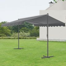 Pro.tec - Store banne autoportant Selenizza à double pente 400 x 300 x 260 cm gris foncé [ ]