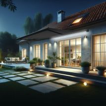 Store banne coffre intégral hevoa 4,05x3,50 m (Motorisé Secours à Télécommande + led - Gris anthracite structuré RAL7016ST - Gris graphite)