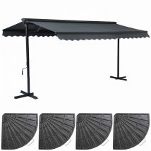 Store double pente 3 x 4m et 4 dalles lestées anthracite