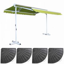 Store double pente 3 x 4m et 4 dalles lestées vert