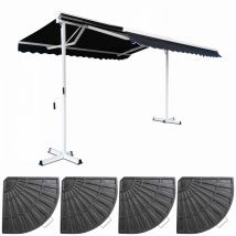 Store double pente 3 x 4m et 4 dalles lestées bleu