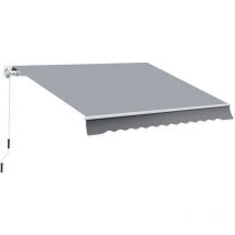 Outsunny - Store banne manuel rétractable alu. polyester imperméabilisé haute densité 4 x 2,5 m gris