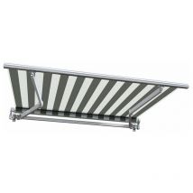 Sunny Inch - Store banne manuel Monobloc pour terrasse - Blanc gris - Longueur 2.5 m et Largeur 2 m
