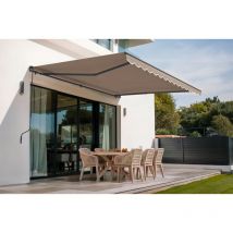 Store banne monobloc vecchio 4m x 3m Taupe