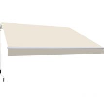 Smartsun - Store Banne Manuel 4x2,5 - Toile Polyester Retractable - Terrasse Balcon Jardin - Sans Coffre - Écru