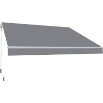 Smartsun - Store Banne Manuel 4x2,5m Toile Acrylique De Couleur Grise