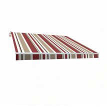 Smartsun - Store Banne Manuel 3x2 - Toile Polyester Retractable - Terrasse Balcon Jardin - Sans Coffre - Bordeaux/Beige