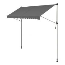 SONGMICS Store Banne Rétractable, Store Manuel, Réglable en Hauteur, avec Manivelle pour Balcon, Jardin, Terrasse, 350 x 120 cm, Gris Anthracite