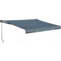Store banne saule 3,95 × 3m - Toile anthracite et structure grise
